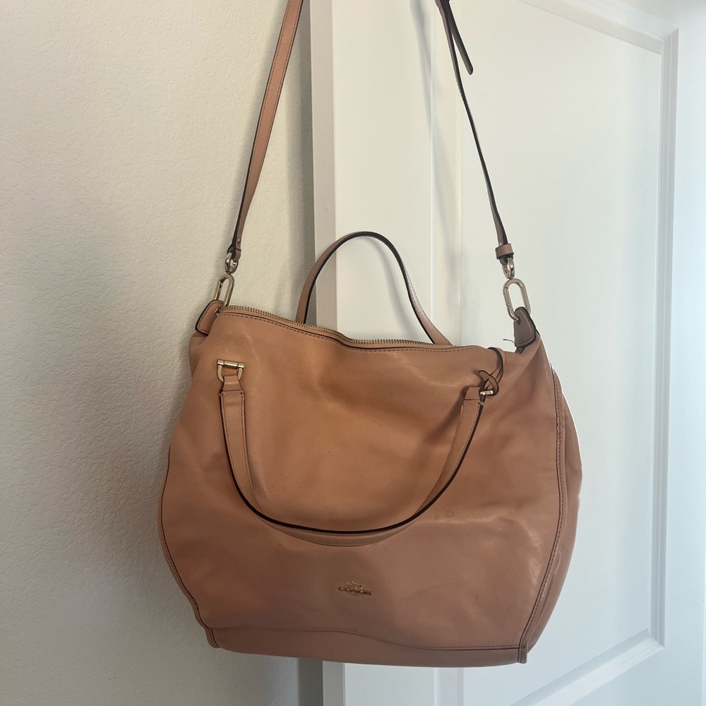 Coach Pink Leather Shoulder Bag and Wallet